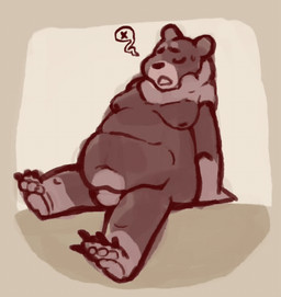 abdominal_bulge ambiguous_gender anthro anthro_pred belly big_belly blush bodily_noises brown_body brown_fur digestion digestion_noises digestion_sequence duo fur internal male melting nipples nude onomatopoeia open_mouth oral_vore overweight overweight_male rumbling_stomach simple_background sitting sound_effects struggling struggling_prey text vore x-ray_view carnalcorp american_black_bear bear black_bear lagomorph leporid mammal rabbit ursine animated animated_gif digital_media_(artwork) short_playtime