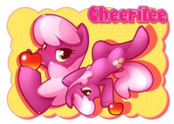 apple blush cutie_mark female feral food fruit green_eyes looking_at_viewer looking_forward narrowed_eyes open_mouth plant solo chinpui friendship_is_magic hasbro my_little_pony cheerilee_(mlp) equid equine horse mammal pony 2013 digital_drawing_(artwork) digital_media_(artwork)