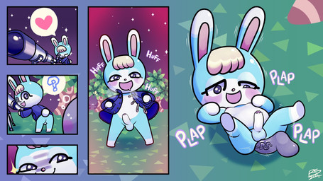 anal anal_penetration anthro backsack balls barefoot bent_over blonde_hair blue_balls blue_body blue_clothing blue_coat blue_ears blue_eyes blue_fur blue_topwear blush bottomless bottomless_anthro bottomless_male breath butt clothed clothed_anthro clothed_male clothing coat cotton_tail disembodied_penis duo erection eyelashes faceless_character faceless_male featureless_arms featureless_feet feet femboy foreskin from_front_position fur genitals glans glistening glistening_eyes grass grey_balls grey_penis hair heart_symbol looking_aside lying male male/male male_anthro multicolored_body multicolored_ears multicolored_fur night nude nude_anthro nude_male on_back open_clothing open_coat open_mouth open_smile open_topwear outside panting partially_retracted_foreskin penetration penile penile_penetration penis penis_in_ass penis_size_difference pink_glans pink_inner_ear pink_nose pink_penis pink_tongue plant plap presenting presenting_penis question_mark short_hair short_tail sky smile smirk solo_focus sound_effects speech_bubble standing star starry_sky tail telescope text tongue topwear tree two_tone_body two_tone_ears two_tone_fur urethra vein veiny_penis white_body white_ears white_fur white_penis white_tail white_text young young_anthro young_male young_penetrated rodrickscorpion animal_crossing nintendo sasha_(animal_crossing) lagomorph leporid mammal rabbit 2024 comic dated english_text hi_res signature adult_(lore)