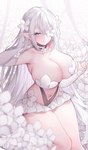 big_breasts biped breasts clothed clothing eyelashes female flower hair humanoid_pointy_ears long_hair looking_at_viewer navel not_furry plant pointy_ears pupils solo thick_thighs white_hair wide_hips sora72iro_kaba9 elf hi_res