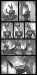 .hack 1:2 2020 absurd_res aural_infestation axe battle_axe body_invasion brainwashing breasts clothed clothing comic cyberconnect2 ear_penetration exclamation_point female forest fully_clothed greyscale hala_(fox_xd) hi_res infestation light_armor melee_weapon mia_(.hack) monochrome nasal_infestation parasite penetration plant question_mark tentacles tree unknown_species vck weapon