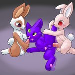 anal anal_fluids anal_penetration anthro balls big_balls big_penis blush bodily_fluids genitals group male male/male masturbation paws penetration penis rough_sex sex tapering_penis tears thrusting trio young young_male young_on_young lewdkitten069 mythology lagomorph leporid mammal mythological_carbuncle mythological_creature rabbit 1:1 absurd_res hi_res