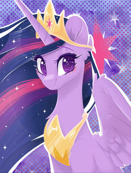 blush chest_tuft crown female feral hair headgear horn long_hair looking_at_viewer regalia smile smiling_at_viewer solo sparkles tuft wings star_bright_(artist) friendship_is_magic hasbro my_little_pony mythology twilight_sparkle_(mlp) equid equine mammal mythological_creature mythological_equine winged_unicorn hi_res