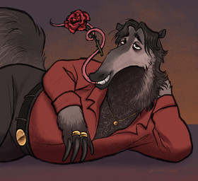 anthro bedroom_eyes belt body_hair bottomwear brown_background brown_body brown_bottomwear brown_clothing brown_fur brown_pants chest_hair claws clothed clothing flower fur jewelry looking_at_viewer lying male narrowed_eyes necklace on_side pants plant pose prehensile_tongue red_clothing red_shirt red_topwear ring rose_(flower) seductive shirt simple_background smile solo tongue topwear graffitidraws disney zootopia antony_snootley anteater giant_anteater mammal pilosan xenarthran 2025 digital_media_(artwork) hi_res