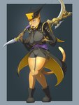 2014 angry areola big_breasts black_nose blush boots breasts clothed clothing feline female fur hair hat jacket littlenapoleon looking_down lynx mammal open_mouth orange_fur orange_hair short_hair shorts solo standing thighs weapon yellow_fur
Rating: Safe
Score: 2
User: Fur_in_the_dark
Date: April 16, 2014