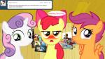16:9 accessory apple_bloom_(mlp) blush bow_(feature) bow_accessory bow_ribbon comic computer cutie_mark_crusaders_(mlp) earth_pony electronics english_text equid equine feathered_wings feathers female feral friendship_is_magic hair_accessory hair_bow hair_ribbon hasbro horn horse jananimations laptop mammal my_little_pony mythological_creature mythological_equine mythology pegasus pony ribbons scootaloo_(mlp) smile sweetie_belle_(mlp) text tumblr unicorn widescreen wings young