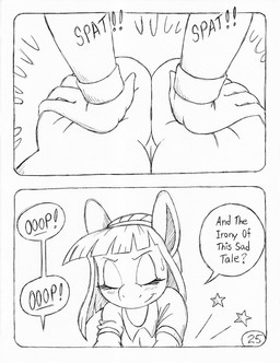 anthro big_butt blush blush_lines butt butt_slap clothed clothed_anthro clothed_female clothing dialogue duo eyelashes female fully_clothed fully_clothed_anthro fully_clothed_female genitals horn nude nude_anthro nude_female pain salon slap spa spanking speech_bubble text vulva circe_(artist) friendship_is_magic hasbro my_little_pony mythology blue_nile_(mlp) rarity_(mlp) earth_pony equid equine horse mammal mythological_creature mythological_equine pony unicorn comic english_text monochrome