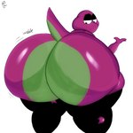 anthro big_butt bubble_butt butt clothing eyeliner huge_butt hyper hyper_butt leggings legwear makeup male purple_body solo tail thigh_highs wobble yoshuacomoyoshu barney_and_friends pbs barney_the_dinosaur dinosaur prehistoric_species reptile scalie 1:1 hi_res