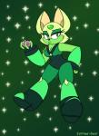 anthro breasts chaos_emerald cleavage clothed clothing eyelashes female forehead_gem frown fusion gem green_eyes solo tomee-bear cartoon_network sega sonic_the_hedgehog_(series) steven_universe vinesauce peridot_(steven_universe) rouge_the_bat alien alien_humanoid bat gem_(species) humanoid hybrid mammal peridot_(gem_species) hi_res