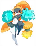 bottomwear breasts cheerleader clothed clothing costume curvy_figure female hair hi_res humanoid long_hair midna nintendo not_furry open_mouth pom_poms skimpy skirt slugbox solo the_legend_of_zelda twili twilight_princess voluptuous wide_hips yellow_sclera