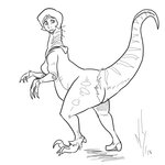 alternate_species breasts clothing female hair human_to_feral looking_down non-mammal_breasts simple_background solo species_transformation surprise torn_clothing transformation white_background dragon-storm totally_spies! alex_(totally_spies!) dinosaur dromaeosaurid prehistoric_species reptile scalie theropod 1:1 2015 hi_res monochrome