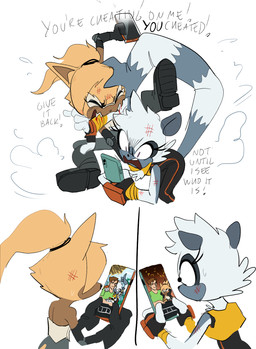 anthro bite blood bodily_fluids cellphone electronics female female_anthro group hair interspecies male male/female phone photo ponytail smartphone text trio captainjingo idw_publishing sega sonic_the_hedgehog_(comics) sonic_the_hedgehog_(idw) sonic_the_hedgehog_(series) tangle_the_lemur whisper_the_wolf canid canine canis human lemur mammal primate ring-tailed_lemur strepsirrhine wolf english_text hi_res