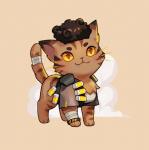 brown_body brown_fur feral fur hair multicolored_body multicolored_fur solo tail tail_wraps teeth whiskers wraps justduet bangalore_(apex_legends) domestic_cat felid feline felis mammal