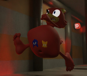 abdominal_bulge anthro barefoot feet fur group male panicked_look purple_eyes red_body red_fur running sentient_fat tattooification trio vore ask-macro-rookie sega sonic_the_hedgehog_(series) gadget_the_wolf miles_prower sonic_the_hedgehog canid canine canis eulipotyphlan fox hedgehog mammal wolf 2023 3d_(artwork) digital_media_(artwork) hi_res