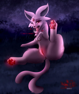 anus bodily_fluids female feral forehead_gem forked_tail fur gem genital_fluids genitals grass looking_pleasured masturbation open_mouth pawpads paws pink_body pink_fur plant saliva sky solo tail text tongue tongue_out unusual_anatomy unusual_tail vaginal_fluids vulva astralia_(art) nintendo pokemon eeveelution espeon generation_2_pokemon pokemon_(species) hi_res watermark