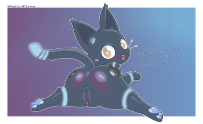 anus bodily_fluids female feral genital_fluids genitals heart_eyes heart_symbol looking_at_viewer looking_back looking_back_at_viewer lying machine solo sploot text vaginal_fluids vulva radishflavor hi-fi_rush microsoft tango_gameworks 808_(hi-fi_rush) domestic_cat felid feline felis mammal robot 2023 english_text hi_res