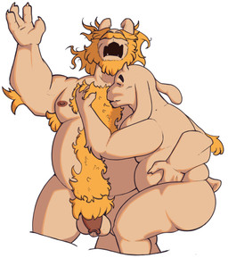 anthro duo female male male/female bearinhat bovid caprine goat mammal hi_res