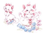 anal_beads blue_eyes blush female feral fur genitals pussy ribbons sex_toy solo spread_pussy spreading white_body white_fur cotora disney the_aristocats marie_(aristocats) domestic_cat felid feline felis mammal 4:3 hi_res