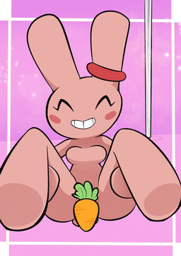 anthro barely_visible_genitalia breasts carrot convenient_censorship eyes_closed featureless_breasts female food front_view genitals grin holding_both_legs nude plant pole sitting smile solo spread_legs spreading stripper_pole vegetable joshin bunny_maloney candy_bunny lagomorph leporid mammal rabbit 2021 full-length_portrait hi_res portrait