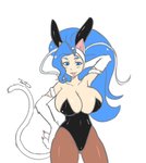 big_breasts big_claws big_hair blue_eyes blue_hair breasts bunny_costume claws cleavage clothed clothing costume fake_ears fake_rabbit_ears female fur hair hand_behind_head hand_on_hip huge_breasts legwear long_hair looking_at_viewer monster_girl_(genre) navel pantyhose solo tight_clothing tights tongue tongue_out white_body white_fur that-girl-whodraws capcom darkstalkers felicia_(darkstalkers) animal_humanoid cat_humanoid felid felid_humanoid feline feline_humanoid humanoid mammal mammal_humanoid 2018 colored_sketch hi_res sketch