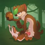 3_toes 4_fingers acorn all_fours anal anal_penetration anthro anthro_on_anthro anthro_penetrated anthro_penetrating anthro_penetrating_anthro balls blue_eyes bodily_fluids brown_body brown_eyes brown_fur chest_tuft cum cum_inside cum_splatter doggystyle duo ejaculation erection eye_patch eyewear fangs feet fingers food forest from_behind_position fruit fur genital_fluids genitals hand_on_butt holding_object inner_ear_fluff jungle kneeling lying male male/male male_penetrated male_penetrating male_penetrating_male motion_lines motion_outline navel nude nut_(fruit) on_front open_mouth open_smile orgasm penetration penis pink_penis plant raised_arms sex shadow smile smooth_motion_outline striped_body striped_fur stripes teeth toes tree tuft vein argon_vile blue_sky_studios ice_age_(series) buck_(ice_age) scrat_(ice_age) mammal mustelid musteline rodent saber-toothed_squirrel true_musteline weasel 1:1 2021 absurd_res digital_media_(artwork) hi_res