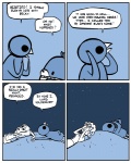 anthro awkward beak bodily_fluids crying date dialogue female humor lying night outside sky speech_bubble star starry_sky tears text what nedroid beartato reginald_(nedroid) avian bear bird human mammal 2009 comic english_text