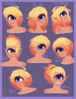 1_eye eyelashes female hair humanoid_pointy_ears multicolored_hair not_furry open_mouth pointy_ears purple_eyes simple_background smile solo text two_tone_hair souladdicted viviana_(souladdicted) cyclops humanoid 2018 absurd_res digital_media_(artwork) english_text hi_res multiple_images