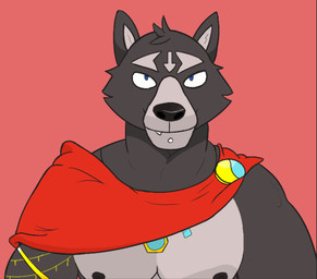 anthro blue_eyes fur gold_(metal) gold_jewelry grey_body grey_fur jewelry male solo coelhocarente adastra adastra_(series) echo_project amicus_(adastra) canid canine canis mammal wolf