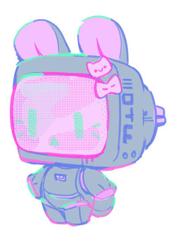 anthro bow_ribbon female for_a_head machine screen screen_face solo seuppi bear mammal robot
