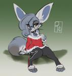 anthro bivalve_shell brown_eyes clothed clothing collar eyewear female fur glasses grey_body grey_fur grey_hair hair mollusk_shell shell simple_background solo toeless_legwear toeless_stockings whiskers reign-2004 maxine_(reign-2004) canid canine fennec_fox fox mammal true_fox 2017 digital_media_(artwork) hi_res