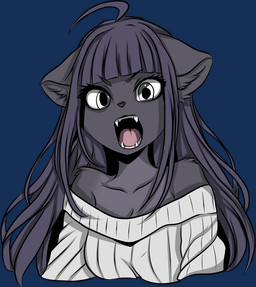 angry anthro bared_teeth claws clothing fangs female front_view fur open_mouth solo sweater teeth tongue topwear snowiefeather felid feline felis mammal alpha_channel