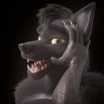 anthro fangs fur hair looking_at_viewer male open_mouth simple_background solo teeth tongue johnwulffe videlthewusky canid canine canis domestic_dog husky hybrid mammal nordic_sled_dog spitz wolf wolfdog 1:1 3d_(artwork) 3d_animation animated blender_(artwork) digital_media_(artwork) short_playtime