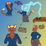 anthro body_rental body_swap breast_grab breasts butt butt_grab electricity female hand_on_breast hand_on_butt possession solo kibaaussie kiba_aussie domestic_cat felid feline felis mammal 1:1