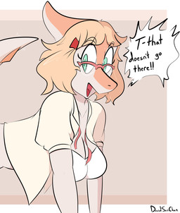 abstract_background anthro bent_over big_breasts blonde_hair bone_frill bra breasts cleavage clothed clothing dialogue eyelashes eyewear female frill_(anatomy) glasses hair leaning leaning_forward medium_hair multicolored_body multicolored_scales open_clothing open_mouth open_shirt open_smile open_topwear orange_body orange_scales scales shirt smile solo spiked_tail spikes spikes_(anatomy) tail teal_eyes text topwear two_tone_body two_tone_scales underwear white_body white_bra white_clothing white_scales white_underwear davidsanchan cavemanon_studios goodbye_volcano_high ko_op_(game_developer) snoot_game naomi_(gvh) dinosaur hadrosaurid ornithischian ornithopod parasaurolophus prehistoric_species reptile scalie 2026 artist_name digital_drawing_(artwork) digital_media_(artwork) english_text watermark