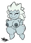 areola big_breasts black_areola black_nipples breasts eyes_closed female genitals grey_body huge_breasts huge_hips huge_thighs nipples nude pussy short_stack smile solo thick_thighs wide_hips tansau mario_bros nintendo humanoid thwimp 2022 hi_res