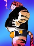 anthro belly bulge clothing humanoid_hands kemono male overweight overweight_anthro overweight_male shirt smoking solo topwear underwear kita_9999 felid mammal pantherine tiger 2020 3:4 absurd_res hi_res