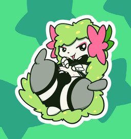 balls belly_nipples bow_tie clothing cuffs_(clothing) eyeshadow feral genitals latex latex_clothing leggings legwear looking_at_viewer lying makeup male on_back panties presenting solo tongue tongue_out underwear muzzzzz nintendo pokemon generation_4_pokemon land_forme_shaymin legendary_pokemon pokemon_(species) shaymin