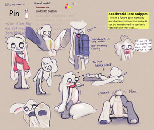 anthro ass_up belly_zipper big_ears collar dialogue digitigrade feet female foot_focus genitals greeting large_penetration penetration pillow pin_(miii_cho) plushie presenting presenting_vulva sitting_on_pillow solo spread_legs spreading sticker text toony vulva zipper miii_cho animate_inanimate lagomorph leporid mammal rabbit english_text hi_res sketch_page