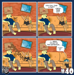anthro biped brown_fart_cloud clothed clothed_male clothing dialogue duo fart fart_cloud feces furniture humor inside living_room male male_anthro ruined_sofa shart sitting sofa speech_bubble text ariesartist ben_(ariesartist) roger_(ariesartist) bird_dog canid canine canis domestic_dog fennec_fox fox hunting_dog labrador mammal retriever true_fox alpha_channel comic digital_drawing_(artwork) digital_media_(artwork) english_text flat_colors hi_res