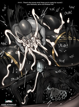 anal anal_penetration balls big_butt black_body bodily_fluids butt cum cum_in_ass cum_inside cum_while_penetrated duo ejaculation genital_fluids genitals glistening glistening_body hands-free huge_butt larger_male larger_penetrated male male/male male_penetrated male_penetrating not_furry penetration penile penile_penetration penis sex size_difference tongue tongue_out ze_blackball.d the_baptist_(ze_blackball.d) humanoid monster absurd_res hi_res