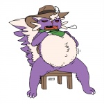 ambiguous_gender anthro anthrofied belly big_belly biped clothed clothing overweight overweight_ambiguous overweight_anthro pokemorph simple_background sitting solo toony white_background longlevy nintendo pokemon mead_(kuiperfrog) generation_4_pokemon mammal mephitid pokemon_(species) stunky 1:1 2016 digital_media_(artwork)