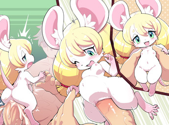 3_panel_comic 5_fingers abdominal_bulge anthro anthro_focus blonde_hair bodily_fluids breasts buckteeth cum cum_in_vagina cum_inside cum_splatter duo erect_nipples exclamation_point extreme_size_difference eyebrows eyelashes faceless_character faceless_human faceless_male facial_tuft female female_anthro female_focus female_penetrated fingers fur furry_logic genital_fluids green_eyes hair hand_holding happy heart_reaction heart_symbol holding_another holding_partner inner_ear_fluff interspecies larger_human larger_male looking_at_viewer male male/female male_penetrating male_penetrating_anthro male_penetrating_female motion_outline navel nipples nude nude_anthro nude_female on_top one_eye_closed open_mouth penetration pigtails pink_inner_ear pose sex size_difference small_breasts smaller_anthro smaller_female smaller_penetrated solo_focus tears tears_of_pleasure teeth tuft vaginal vaginal_penetration white_body white_fur nollety human mammal mouse murid murine rodent censored colored digital_drawing_(artwork) digital_media_(artwork) mosaic_censorship shaded