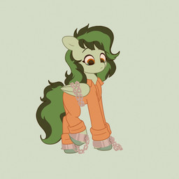 black_eyebrows bound chain chained chained_wings clothed clothed_female clothed_feral clothing cuff_(restraint) eyebrows eyelashes female female_feral feral folded_wings fur green_background green_body green_fur green_hooves green_mane green_tail green_wings hooves light long_mane long_tail looking_at_self mane multicolored_mane orange_eyes orange_jumpsuit prison_uniform prisoner quadruped restraints shackles simple_background solo standing tail two_tone_mane two_tone_tail unguligrade wavy_mane wavy_tail wings starburst_uwu hasbro my_little_pony mythology eden_shallowleaf fan_character equid equine mammal mythological_creature mythological_equine pegasus 1:1 2024 colored digital_drawing_(artwork) digital_media_(artwork) english_description full-length_portrait hi_res lighting portrait