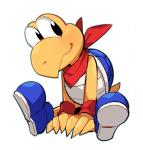 armband clothed clothing footwear male on_model scarf shell simple_background sitting smile solo toony white_background sunoko24 mario_bros nintendo paper_mario paper_mario_(2000) kooper koopa koopa_troopa scalie 2019