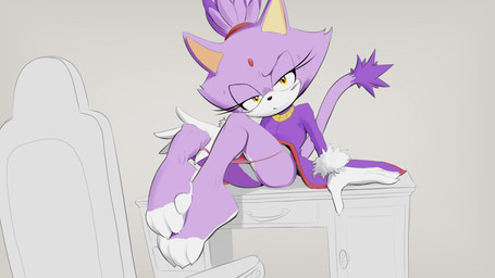 4_toes anthro barefoot claws clothed clothing countershade_feet countershading curling_toes feet female finger_claws gloves handwear panties paws plantigrade purple_body solo toe_claws toes underwear undressing white_clothing white_gloves white_handwear yellow_eyes spikeybluething sega sonic_the_hedgehog_(series) blaze_the_cat domestic_cat felid feline felis mammal 16:9 hi_res widescreen