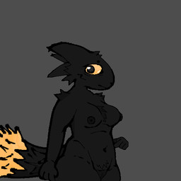 anthro female nude nude_anthro slightly_chubby solo standing casualties:_unknown expie_(gunsawian) gunsawian low_res