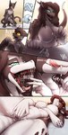 7_panel_comic anthro big_breasts bodily_fluids bottle breasts brown_body brown_fur container crouching duo extreme_size_difference featureless_breasts female fingering fully_inside fur inside_mouth licking licking_lips lying macro male male/female masturbation micro neck_bulge on_back open_mouth saliva saliva_string sharp_teeth size_difference spin_the_bottle spinning swallowing teeth tongue tongue_out vaginal vaginal_fingering vaginal_masturbation vore allsonwa mythology domestic_cat dragon felid feline felis mammal mythological_creature mythological_scalie scalie absurd_res comic hi_res