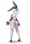 absurd_res backless_clothing backless_leotard big_butt breasts bunny_costume butt clothing costume exposed_back female footwear generation_6_pokemon hi_res high_heels humanoid leotard looking_back lucyfercomic mega_evolution mega_gardevoir nintendo not_furry open-back_leotard pokemon pokemon_(species) pokemorph shiny_pokemon shoes solo