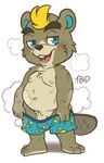 anthro balls bedroom_eyes belly blonde_hair blue_boxers blue_clothing blue_eyes blue_inner_ear blue_underwear bodily_fluids boxers_(clothing) boxers_only brown_body brown_fur buckteeth clothed clothing eyebrows flaccid freckles front_view fur genitals hair looking_at_viewer male musk musk_clouds narrowed_eyes navel nipples open_mouth open_smile partially_clothed pattern_boxers pattern_clothing pattern_underwear penis penis_base print_boxers print_clothing print_underwear seductive simple_background slightly_chubby smile solo standing sweat teeth thick_eyebrows topless topless_male underwear underwear_down underwear_only undressing white_background tbid animal_crossing nintendo c.j._(animal_crossing) beaver mammal rodent full-length_portrait hi_res portrait