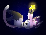 anthro boots clothing crop_top female footwear fur hair purple_body purple_fur purple_hair shirt shoes solo space star topwear chainilla vtuber kat_volts domestic_cat felid feline felis mammal hi_res